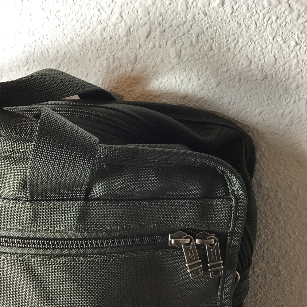 Tumi army green laptop bag